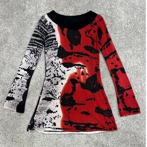 Krimson Klover Red and Black Sweater Dress Women's Medium